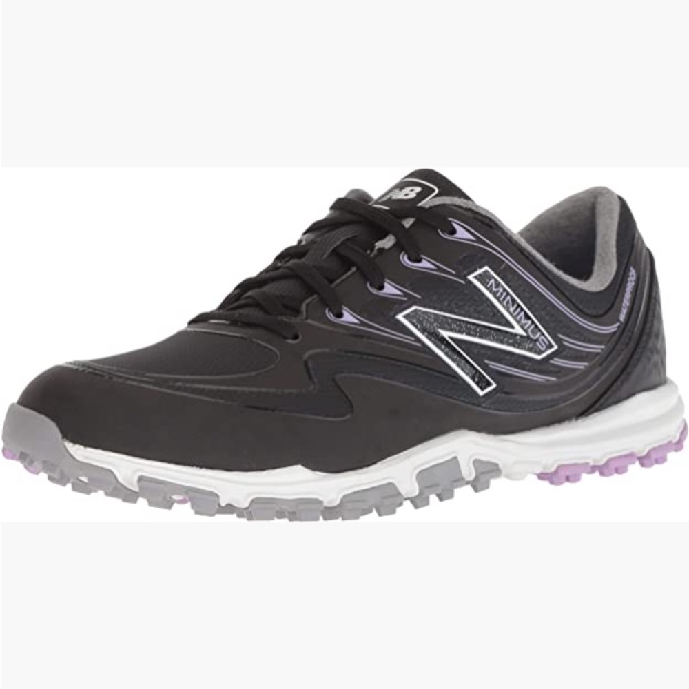 New Balance Women’s Minimus WP Waterproof Golf Shoe, Black/Purple